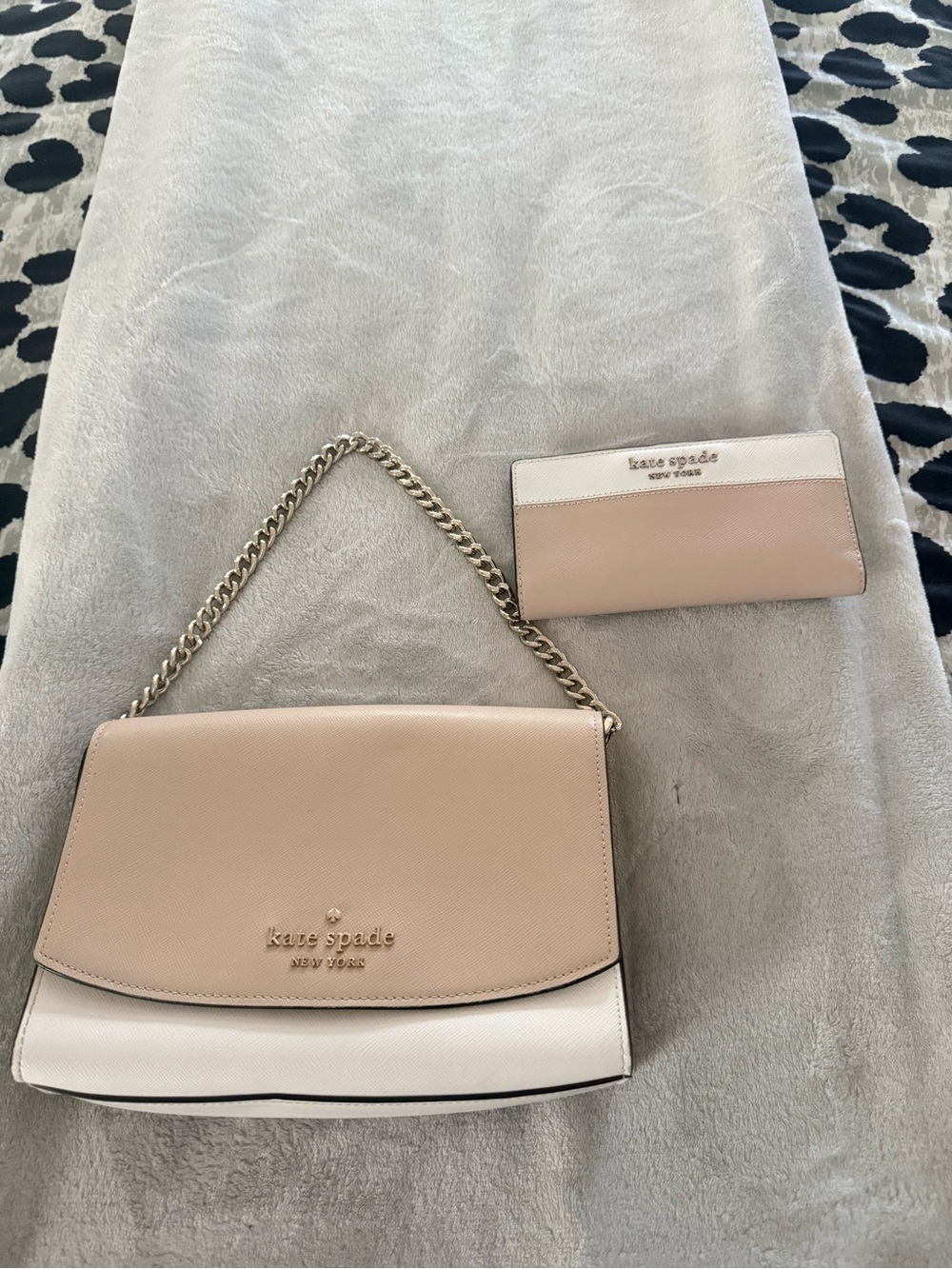 kate spade Two-Tone Blush & Cream Shoulder Bag with Matching Wallet